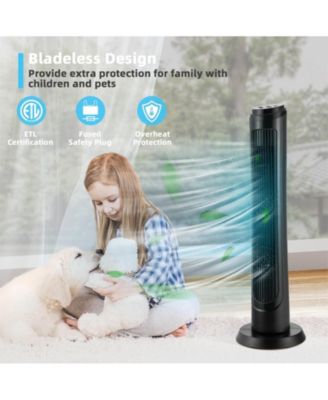 40 Inch Tower Fan with Remote 75&deg; Oscillating Fan with 3 Wind Modes and 4 Wind Speeds-Black