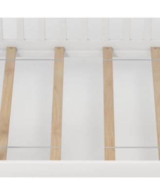 Twin House Bed with 2 Storage Drawers and Roof & Fence Rails-White