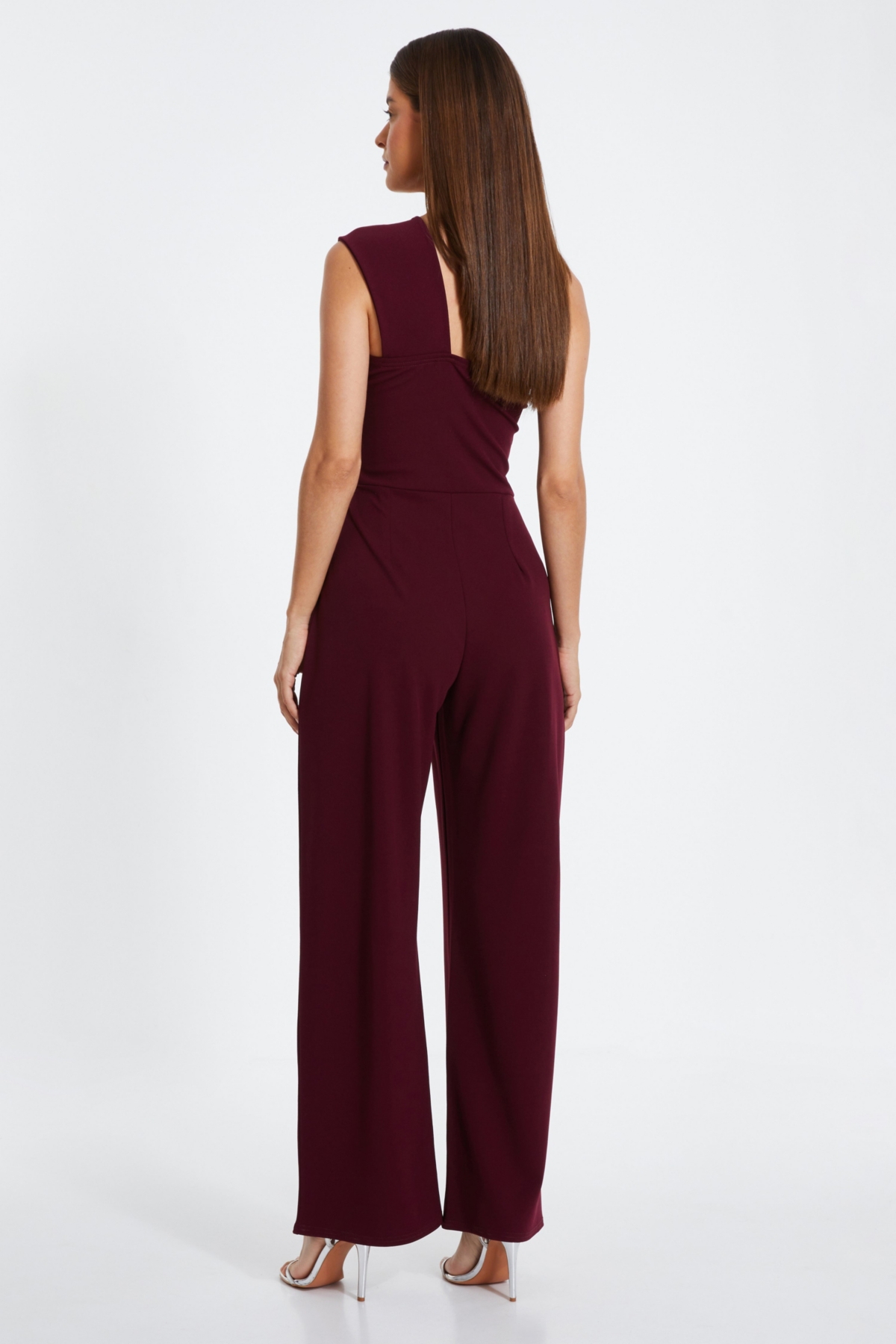 Quiz Women's One-Shoulder Scuba Crepe Knot Front Jumpsuit