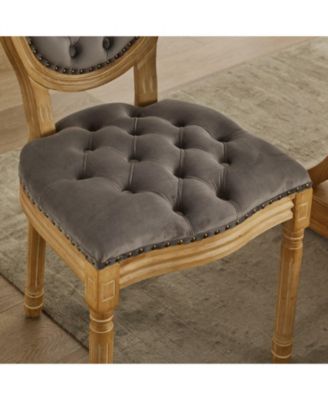Velvet Dining Chairs with Nailhead Trim (Set of 2)