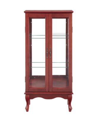 Lighted Display Cabinet with Glass Doors and Adjustable Shelves