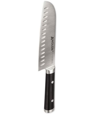 Anolon - 7" Japanese Stainless Steel Santoku Knife with Sheath
