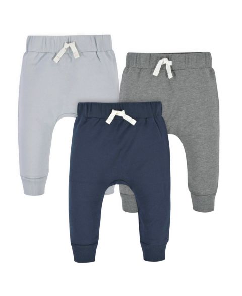 Брюки Gerber Navy and Grey Premium Joggers, 3-Pack для мальчиков-малышей, цвет: Тёмно-синий