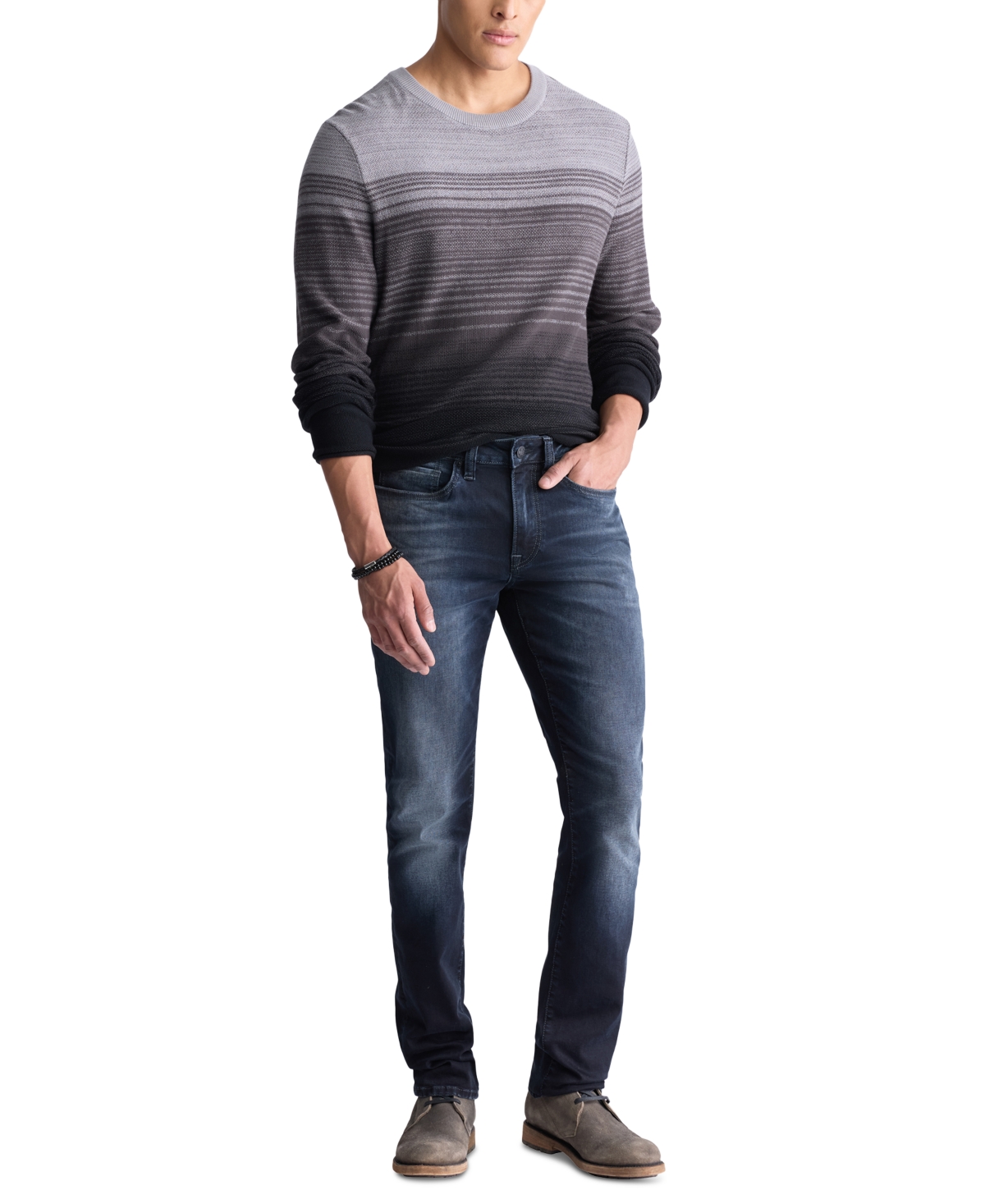 Men's Waldy Gradient Striped Knit Pullover Sweater