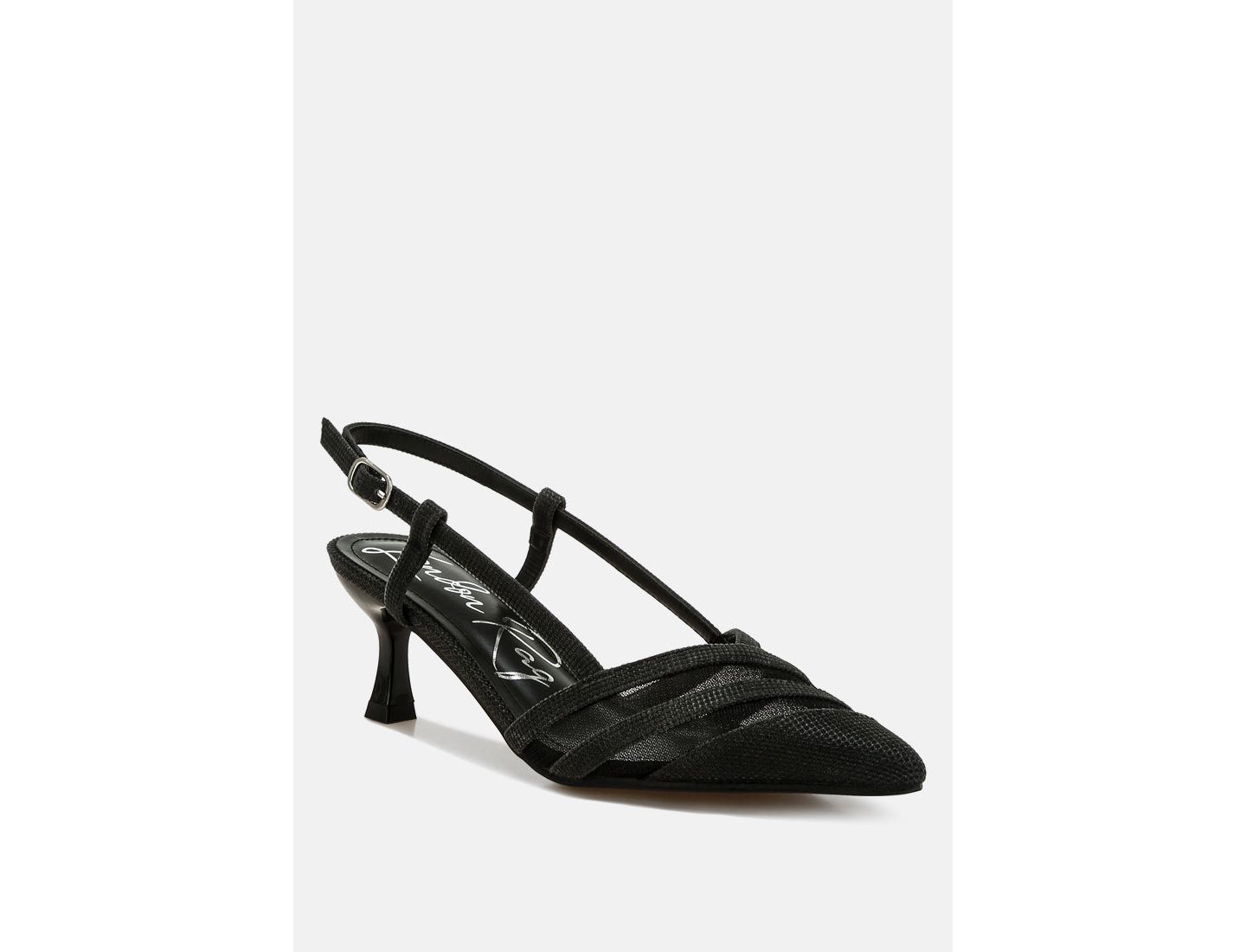 Женские сандалии London Rag Daldra Kitten Heel Slingback, цвет: Чёрный — фото 1