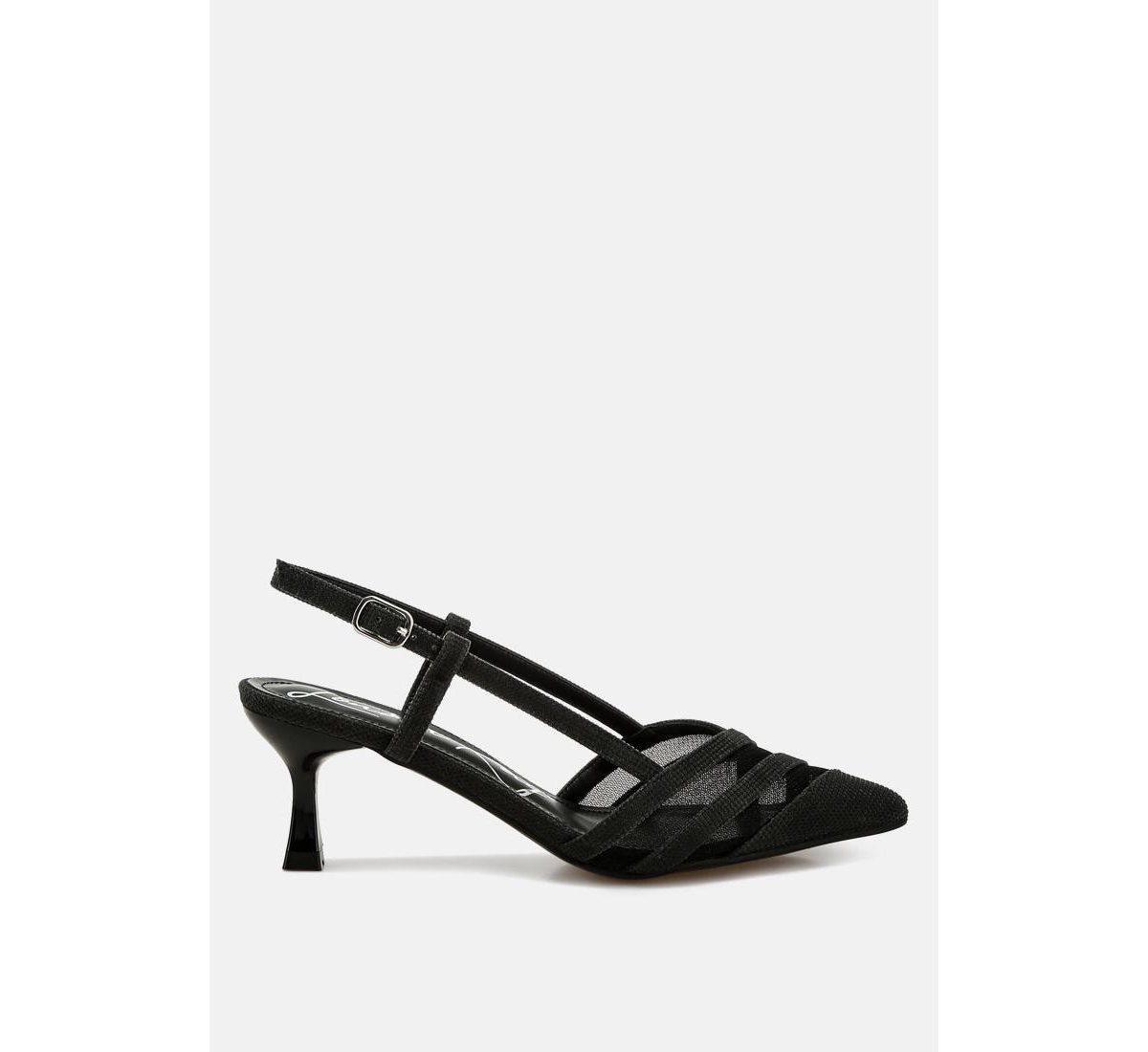 Daldra Kitten Heel Slingback Sandals - Gold