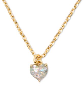 kate spade new york - Gold-Tone Stone Heart Pendant Necklace, 16" + 3" extender