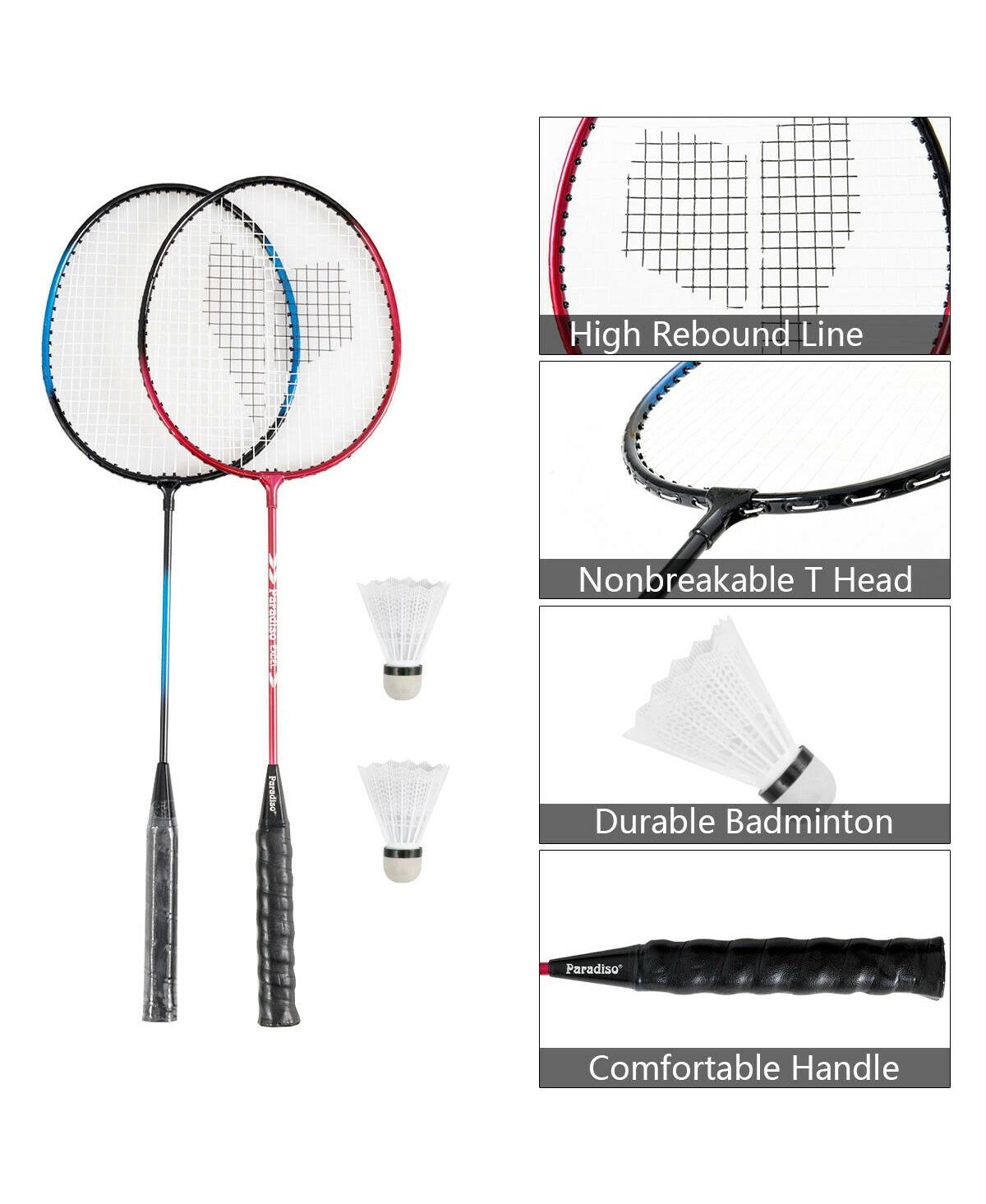 Sugift Portable Badminton Set Folding Tennis Badminton Volleyball Net