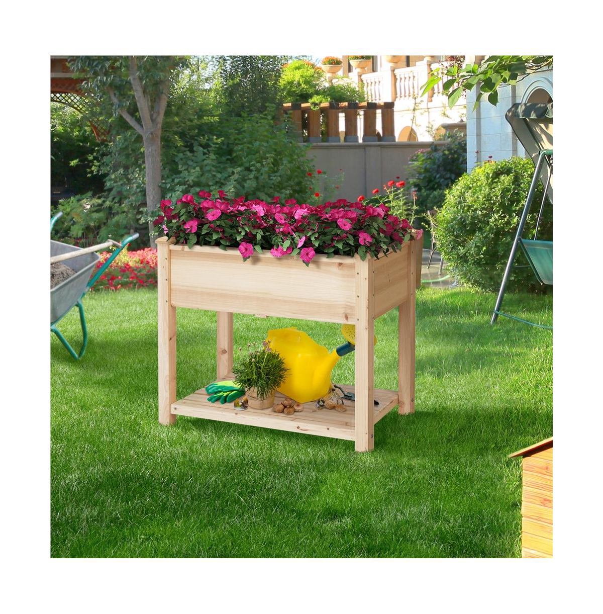 Yaheetech Wooden Raised Garden Bed for Yard Use