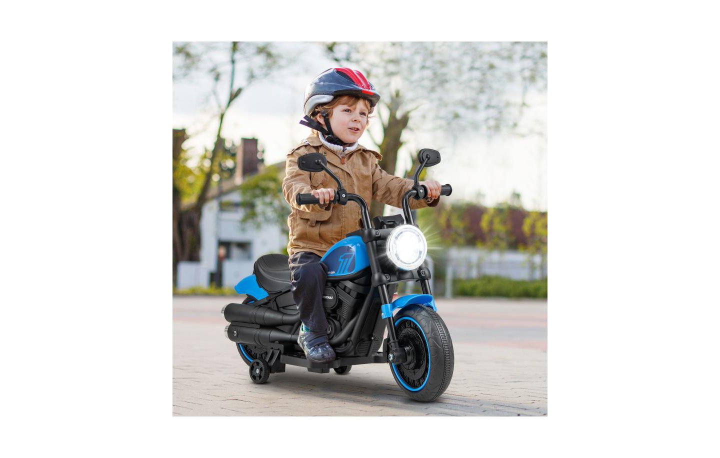 Детская игрушка VEBREDA Kids Electric Motorcycle with Training Wheels, Ages 3+, цвет: Синий — фото 5