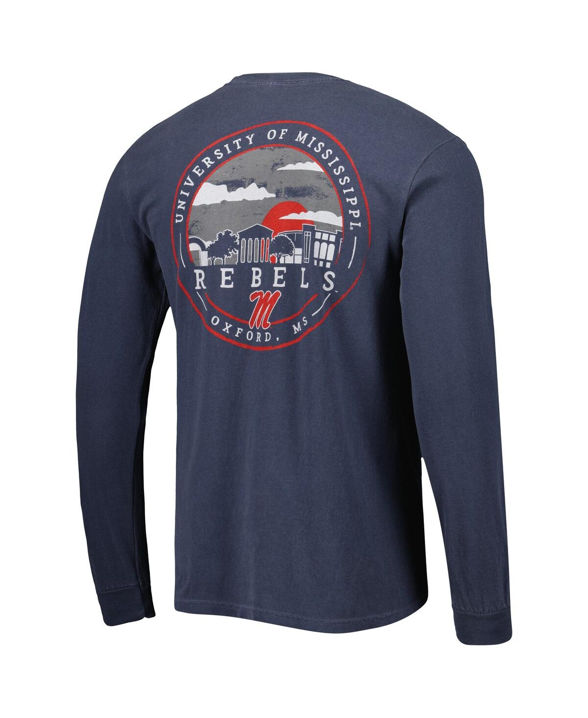 Image One Men's Navy Ole Miss Rebels Circle Campus Scene Long Sleeve T-shirt In Navy