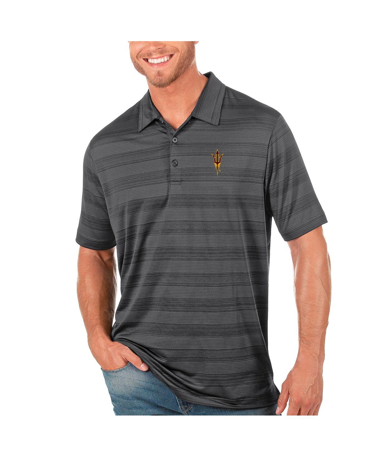 Antigua Men's Charcoal Arizona State Sun Devils Compass Polo In Charcoal