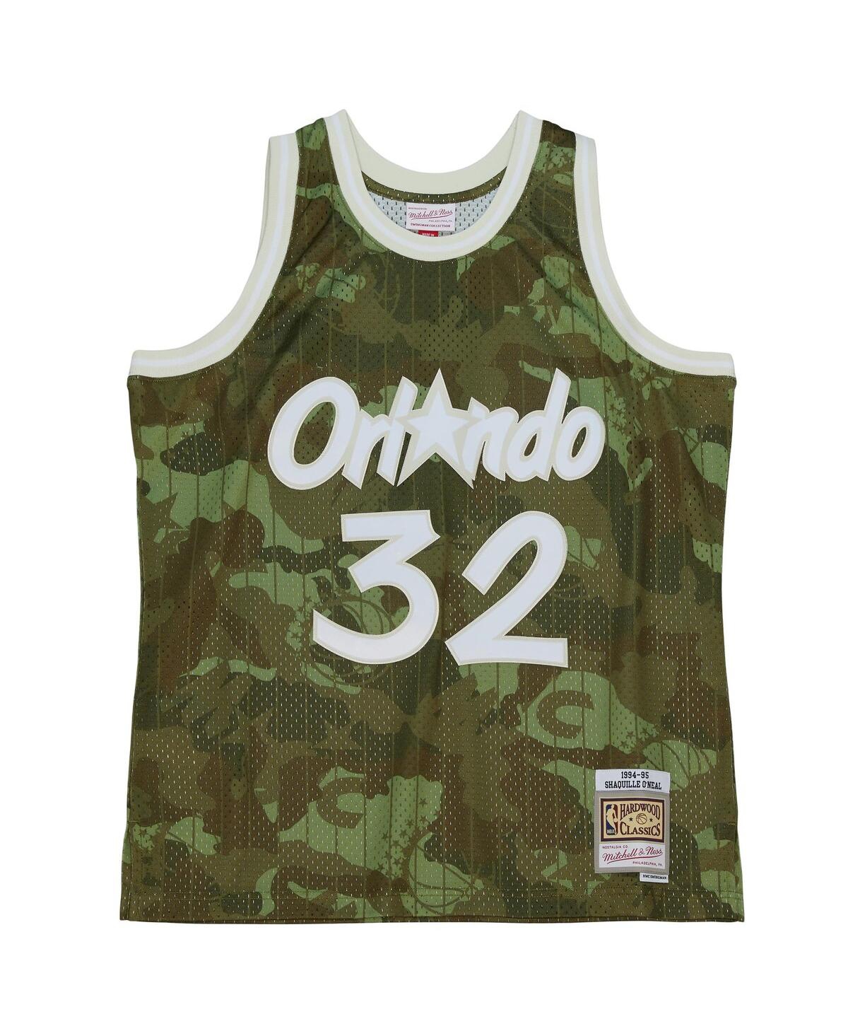 Mitchell & Ness Men's Shaquille O'NealOrlando Magic Hardwood Classics 1994/95 Ghost Green Swingman Jersey - Camo