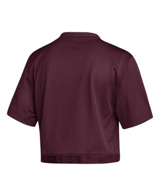 Women's Maroon Mississippi State Bulldogs Primegreen V-Neck Cropped Jersey
