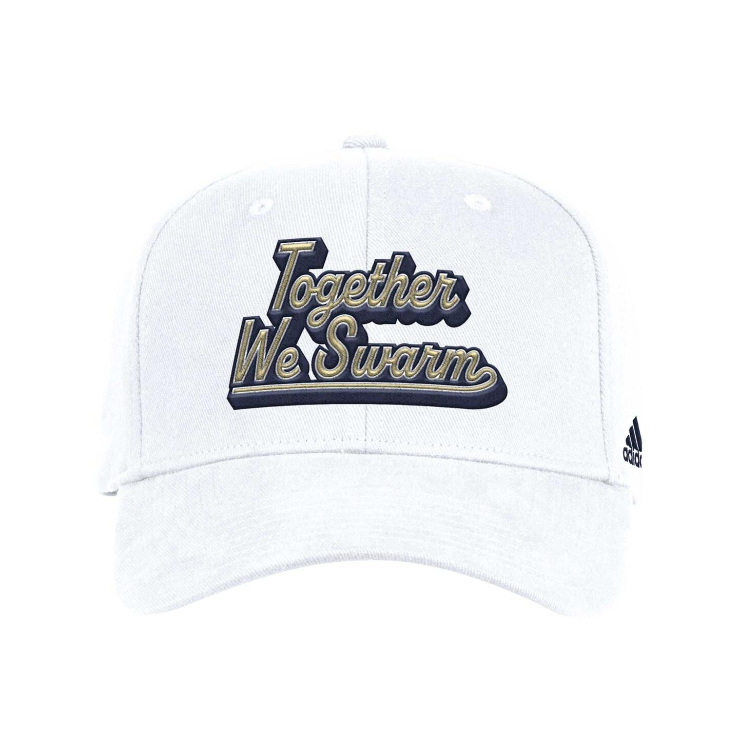 Мужские головные уборы adidas White Georgia Tech Yellow Jackets Chant Flex Hat — фото 1