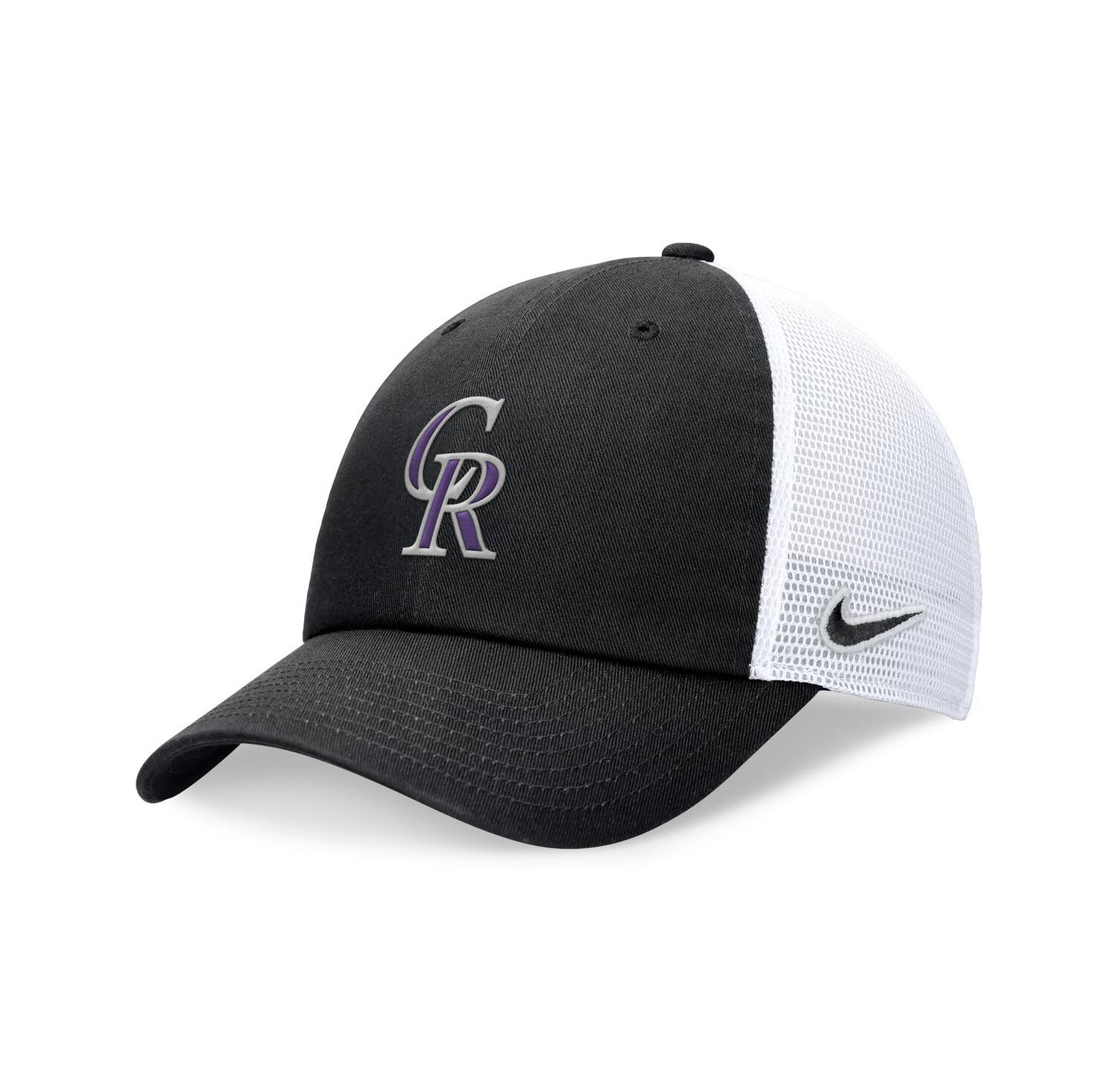 Men's Black Colorado Rockies Club Trucker Adjustable Hat