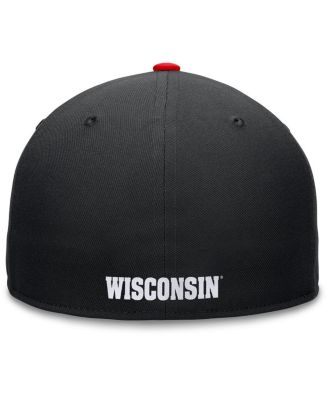 Men's Black/Red Wisconsin Badgers Rally Two-Tone Fitted Hat