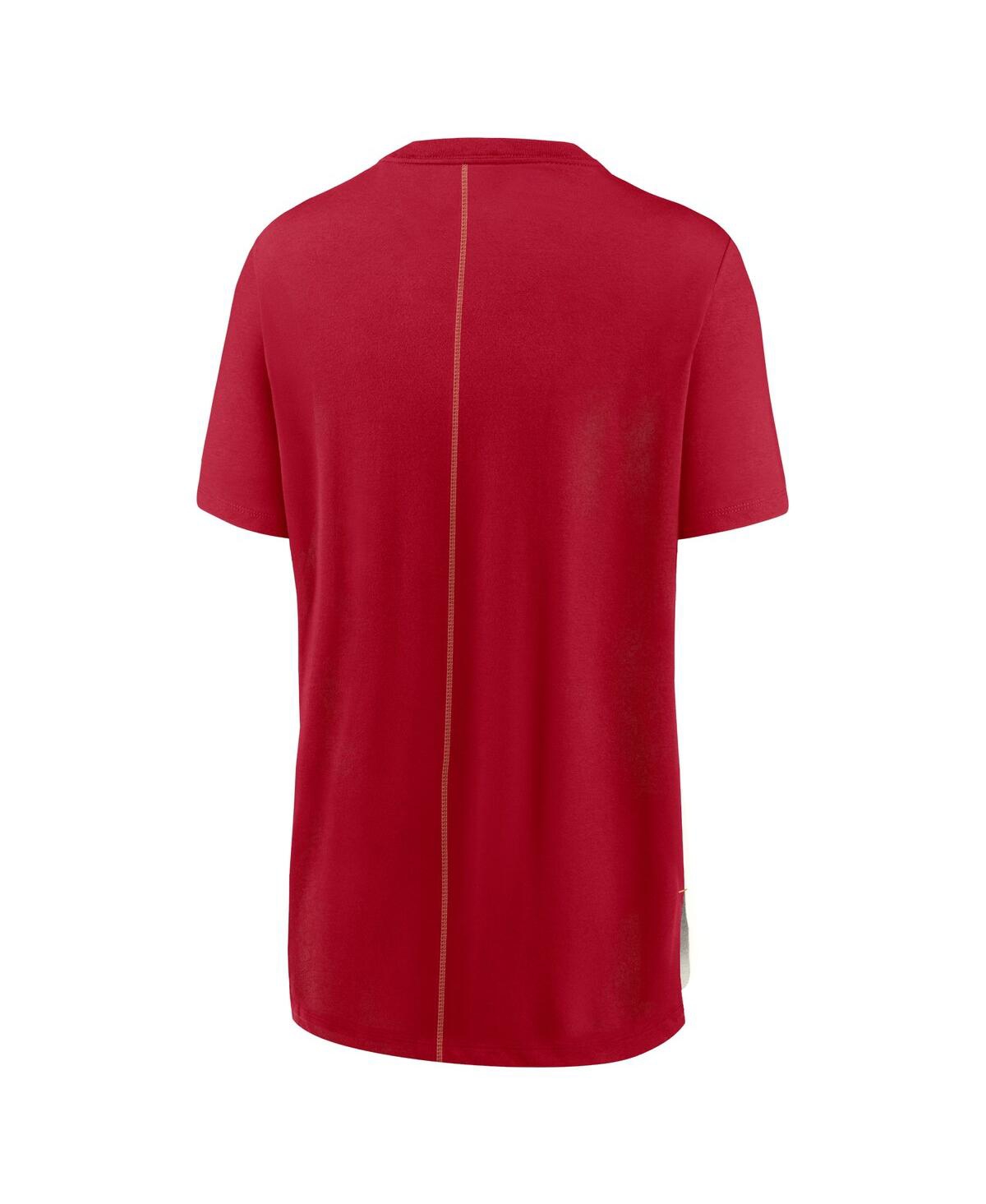 Nike Women's Cream/scarlet San Francisco 49ers Wordmark Tri-blend T-shirt In Cream,scarlet
