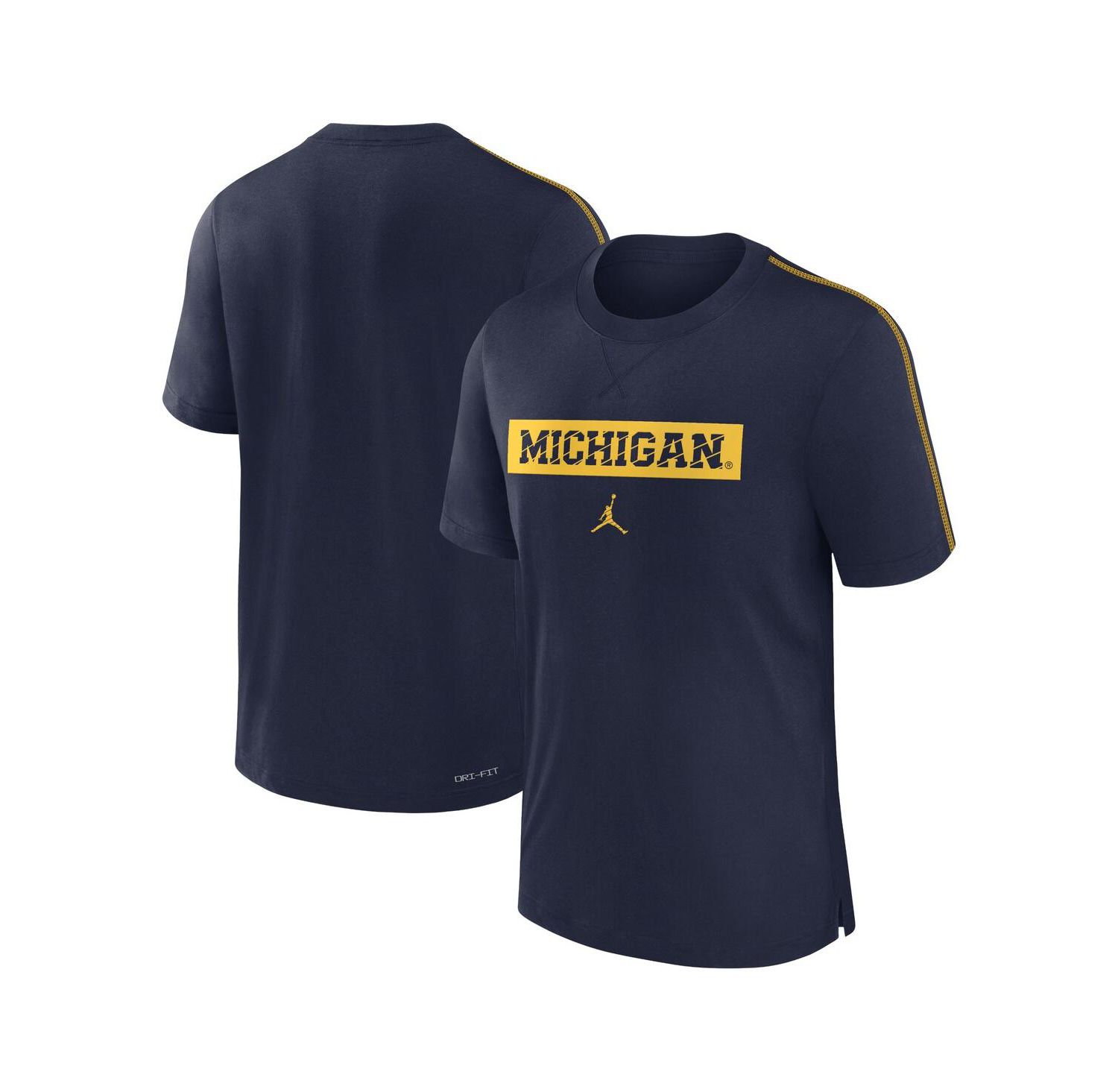 Men's Navy Michigan Wolverines 2024/25 Sideline Player Performance Tri-Blend T-Shirt