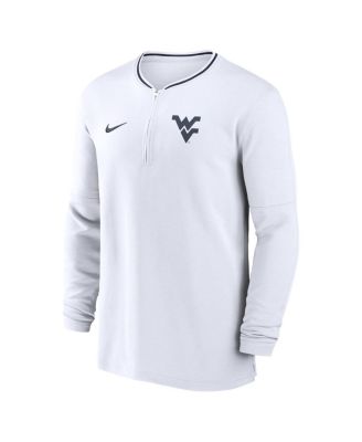Men's White West Virginia Mountaineers 2024 Sideline Coach Performance Half-Zip Long Sleeve Top