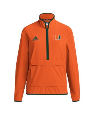 Men's Orange Miami Hurricanes Coaches Sideline Half-Zip Jacket
