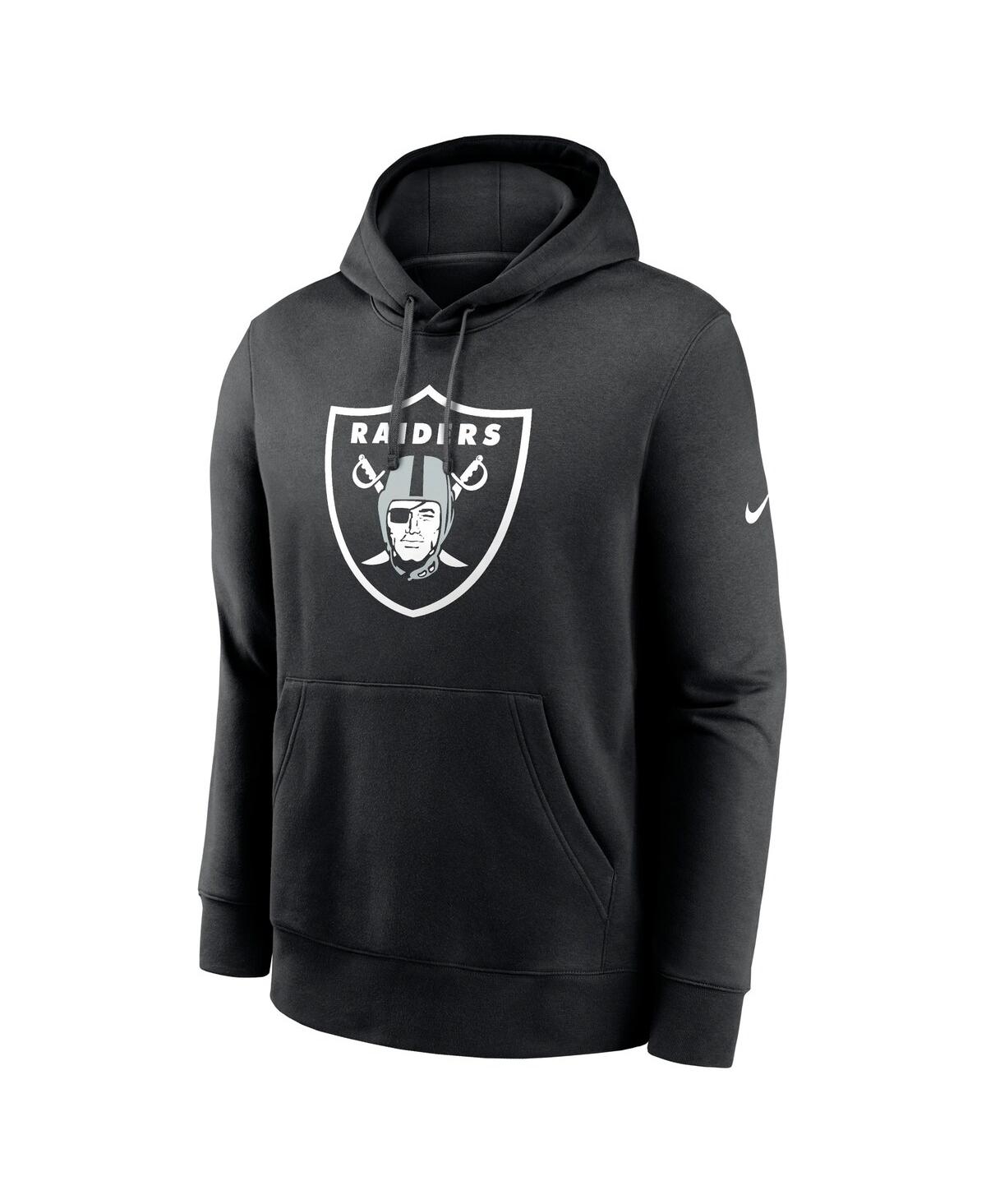 Nike Men'sLas Vegas Raiders Club Logo Pullover Hoodie - Black