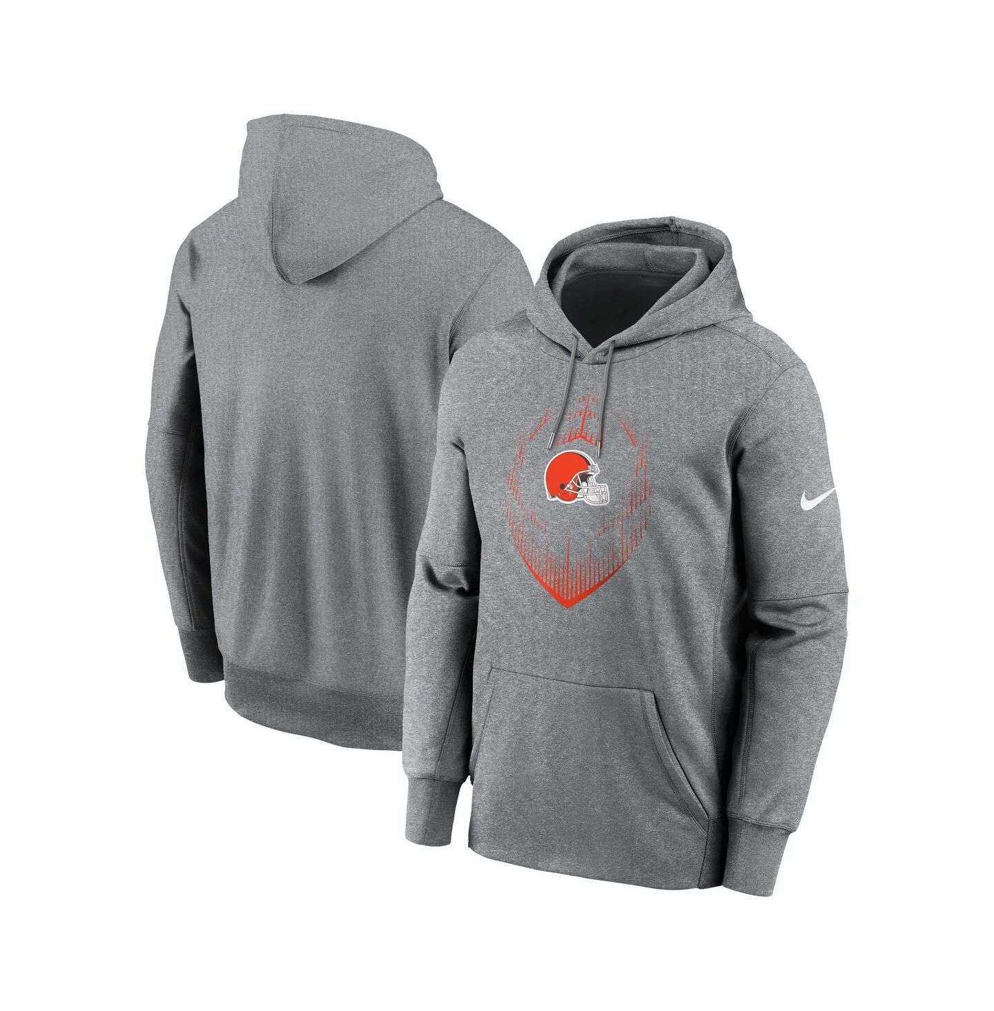 Мужское худи Nike Heather Gray Cleveland Browns Icon Performance Pullover — фото 1