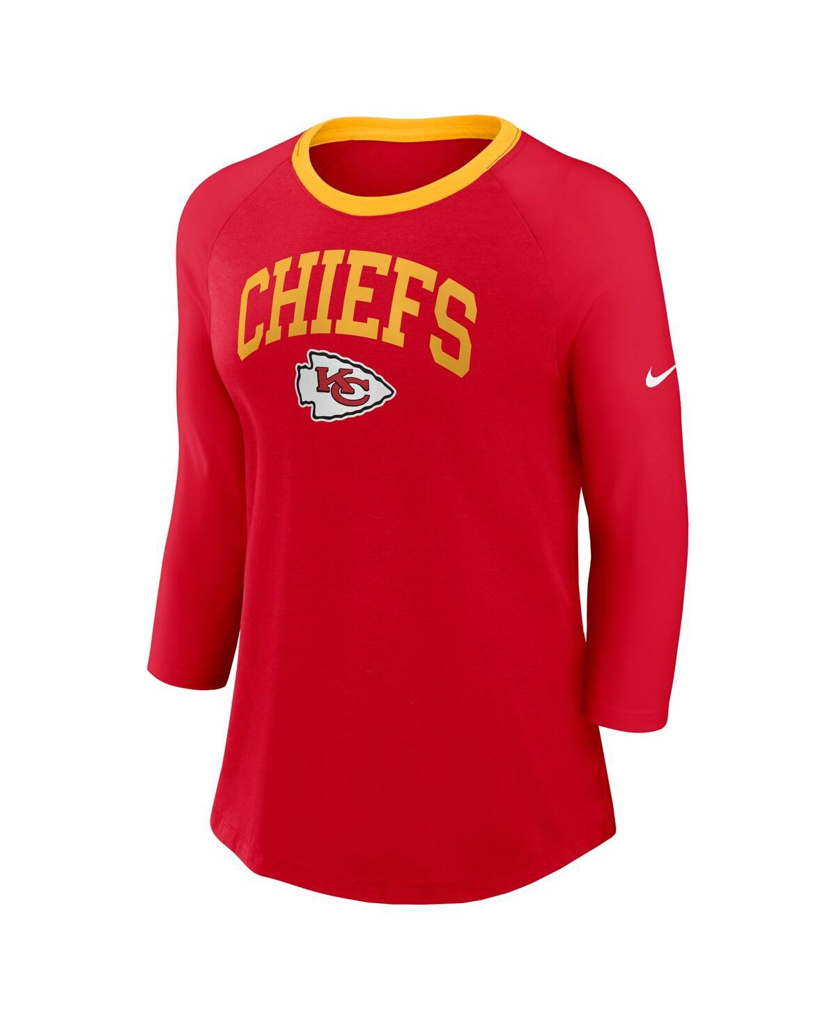 Nike Women'sKansas City Chiefs Raglan 3/4 Sleeve T-Shirt - Red