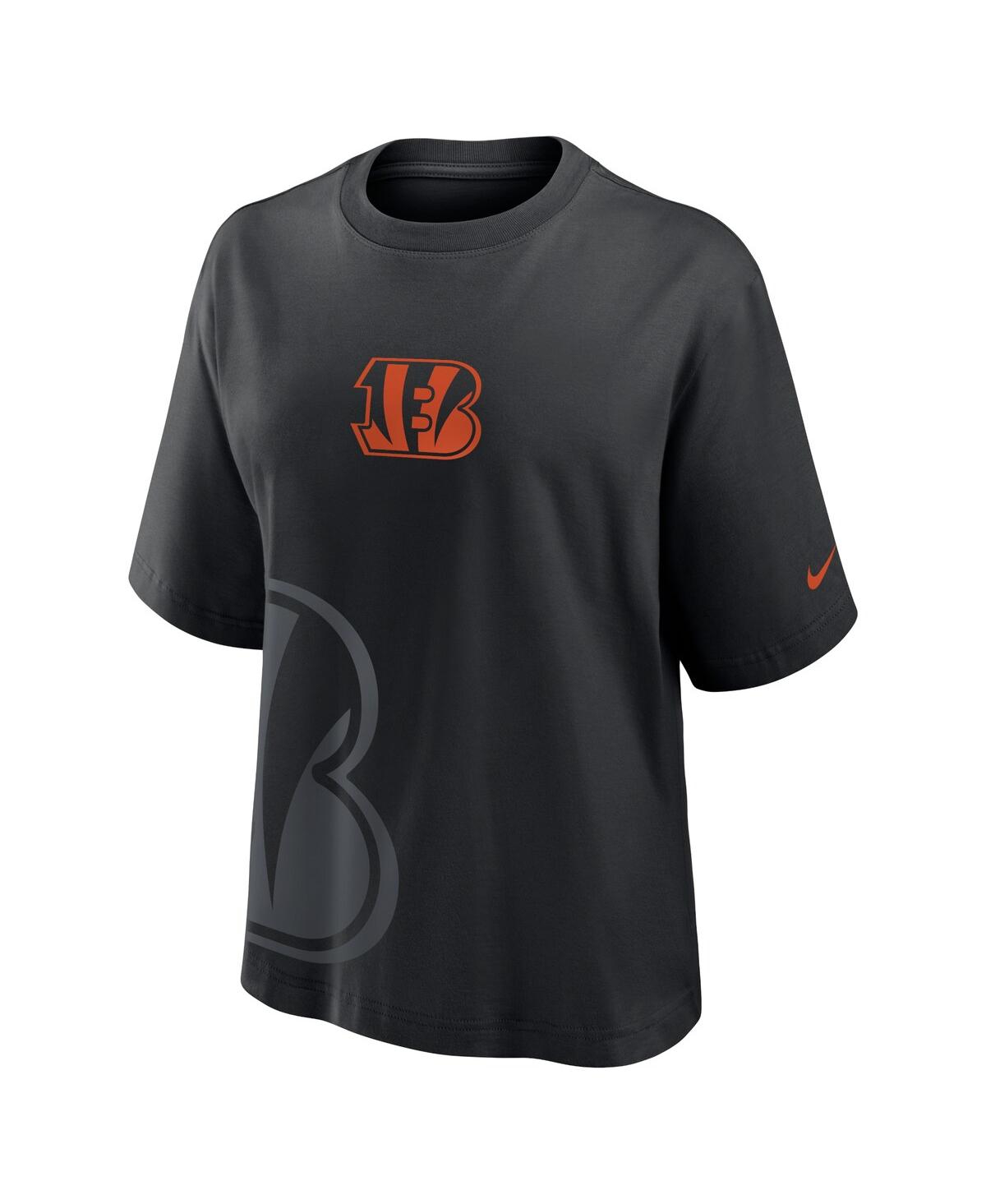 Nike Women's Black Cincinnati Bengals Boxy T-shirt In Black