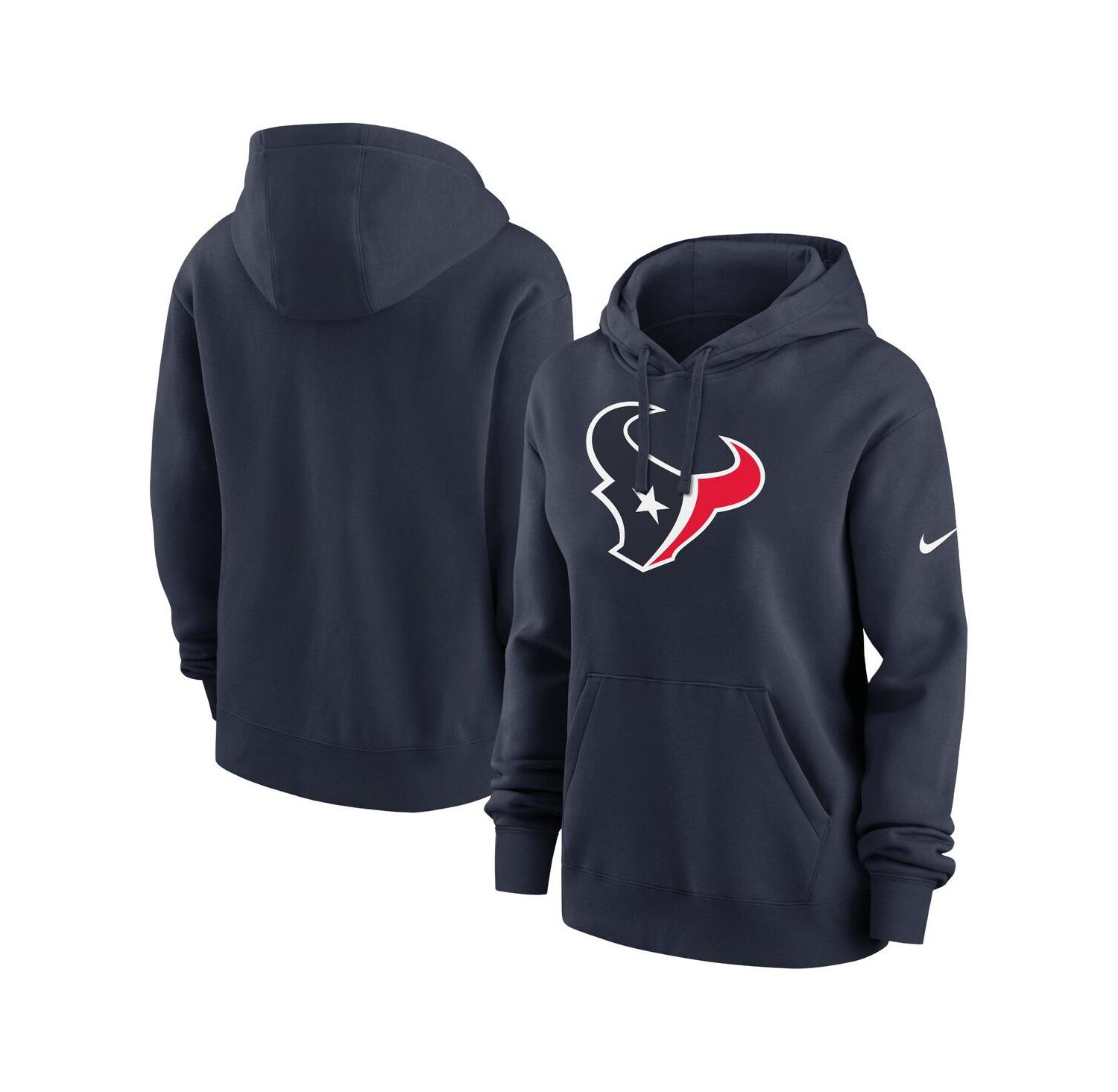 Women's Navy Houston Texans Club Fleece Pullover Hoodie