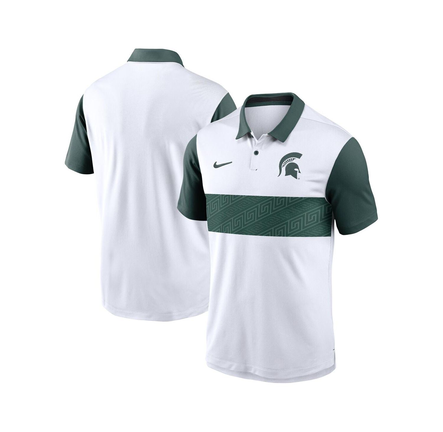 Men's White Michigan State Spartans Primetime Campus Vapor Performance Polo