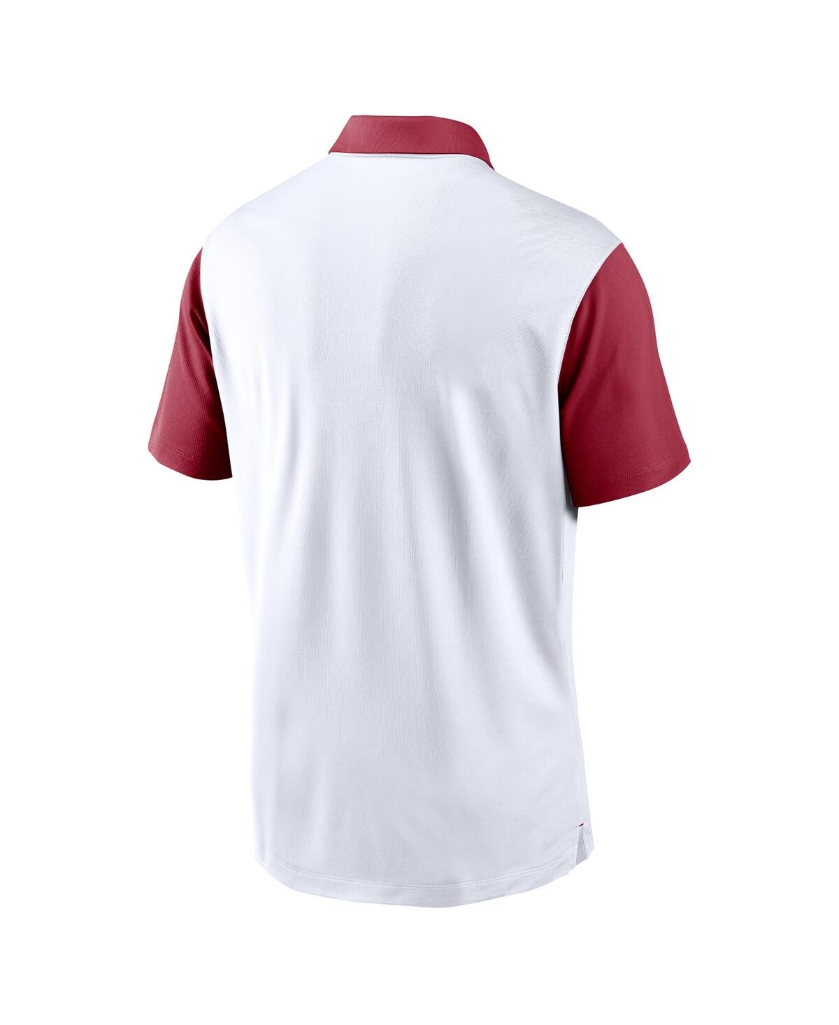 Nike Men'sAlabama Crimson Tide Primetime Campus Vapor Performance Polo - White, Crimson