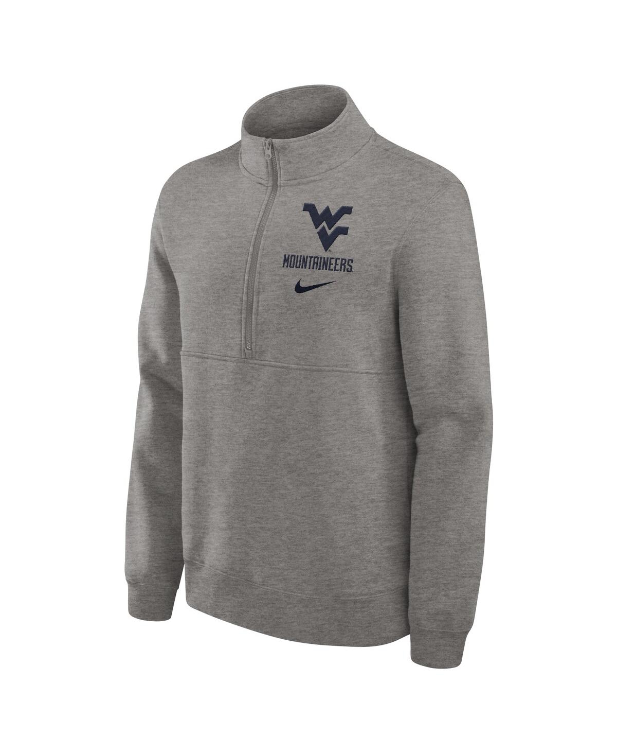 Nike Men'sWest Virginia Mountaineers Primetime Club Half-Zip Sweatshirt - Heather Gray