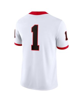 Men's 1 White Georgia Bulldogs Game Jersey