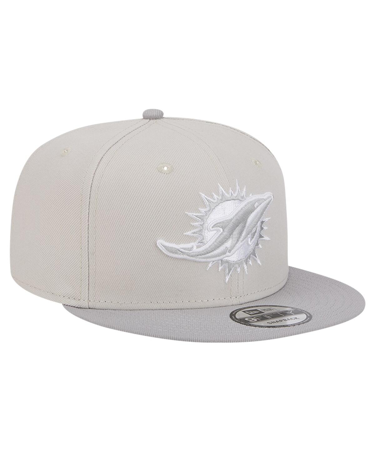 New Era Men'sGray Miami Dolphins Two-Tone Color Pack 9FIFTY Snapback Hat - Stone, Gray