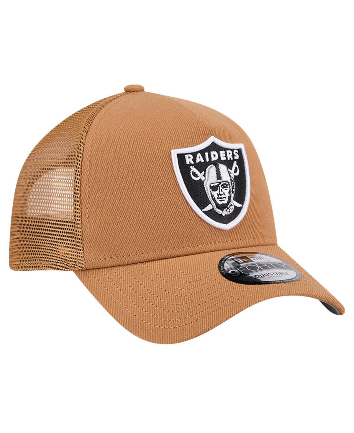 New Era Men'sLas Vegas Raiders Color Pack A-Frame Trucker 9FORTY Adjustable Hat - Brown