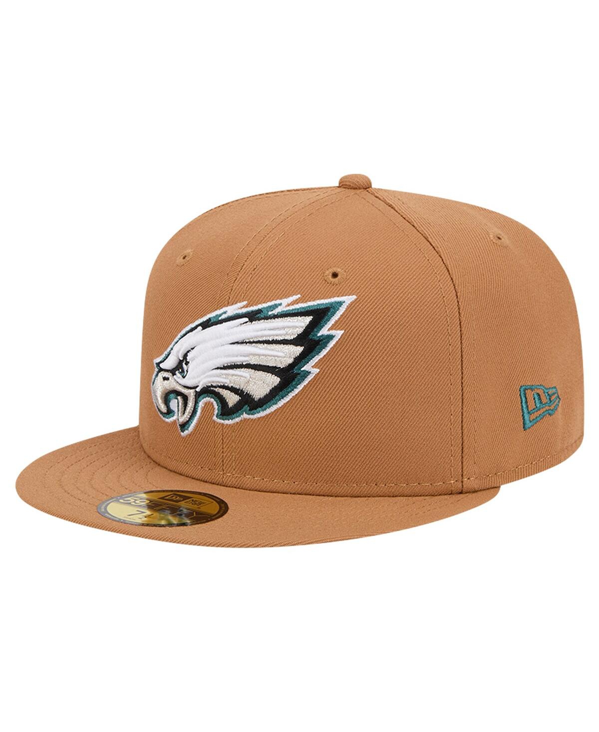 New Era Men'sPhiladelphia Eagles Color Pack 59FIFTY Fitted Hat with Side Patch - Tan