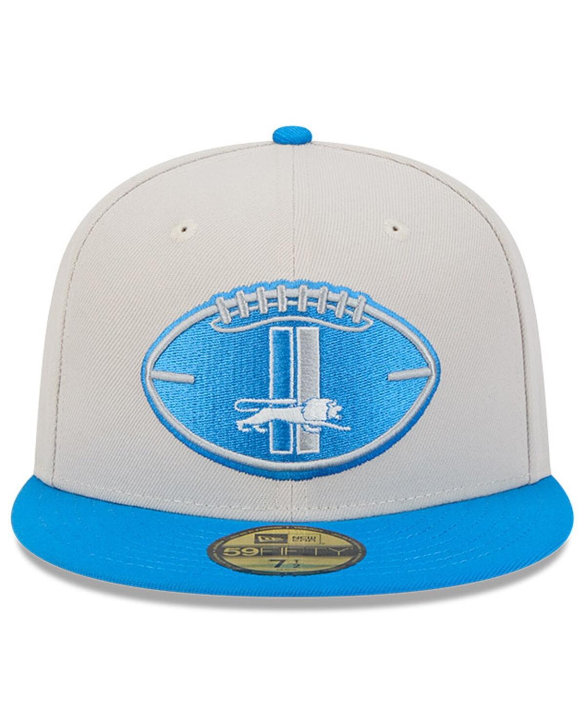 New Era Men'sBlue Detroit Lions 2024 Sideline Historic 59FIFTY Fitted Hat - Stone, Blue