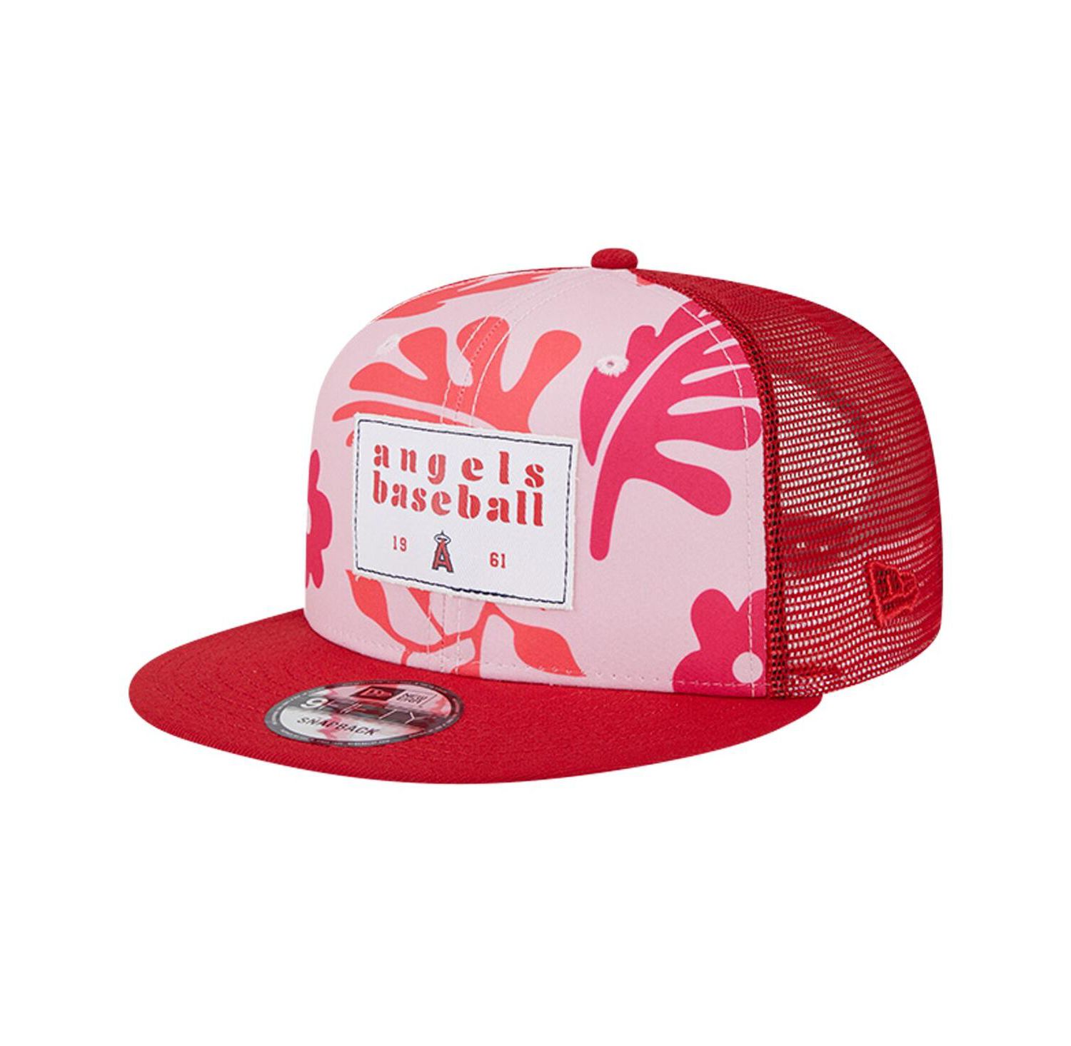 Men's Red Los Angeles Angels Bikini Bottom Trucker 9FIFTY Snapback Hat