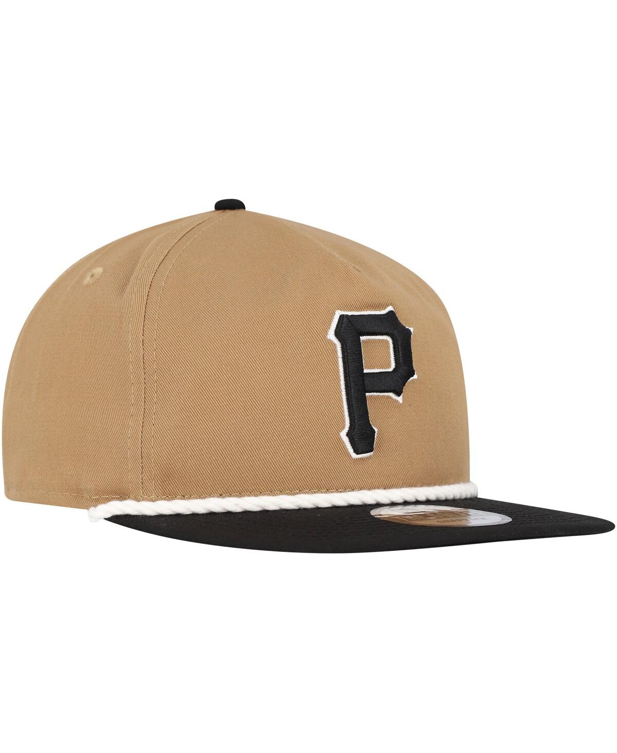 NEW ERA MEN'S KHAKI/BLACK PITTSBURGH PIRATES GOLFER SNAPBACK HAT 