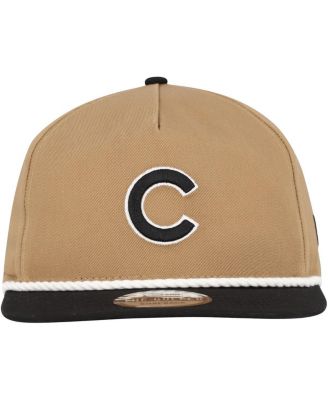 Men's Khaki/Black Chicago Cubs Golfer Snapback Hat