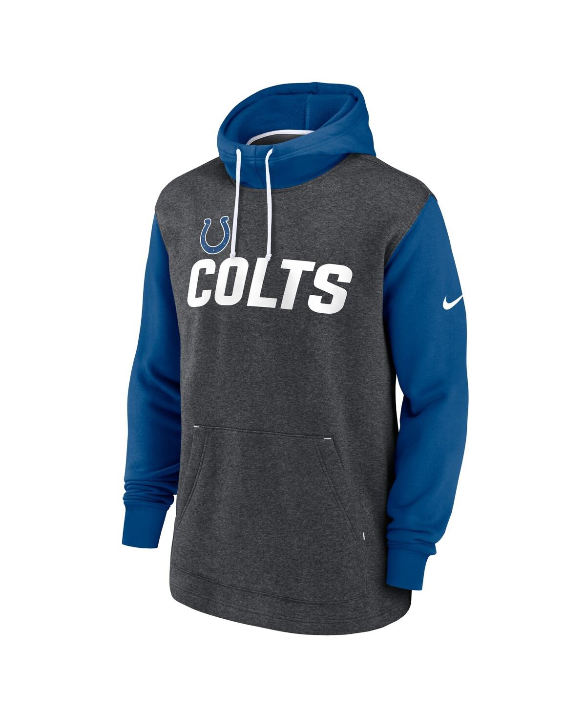 Nike Men's Heathered Charcoal/Royal Indianapolis Colts Surrey Legacy Pullover Hoodie - Royal