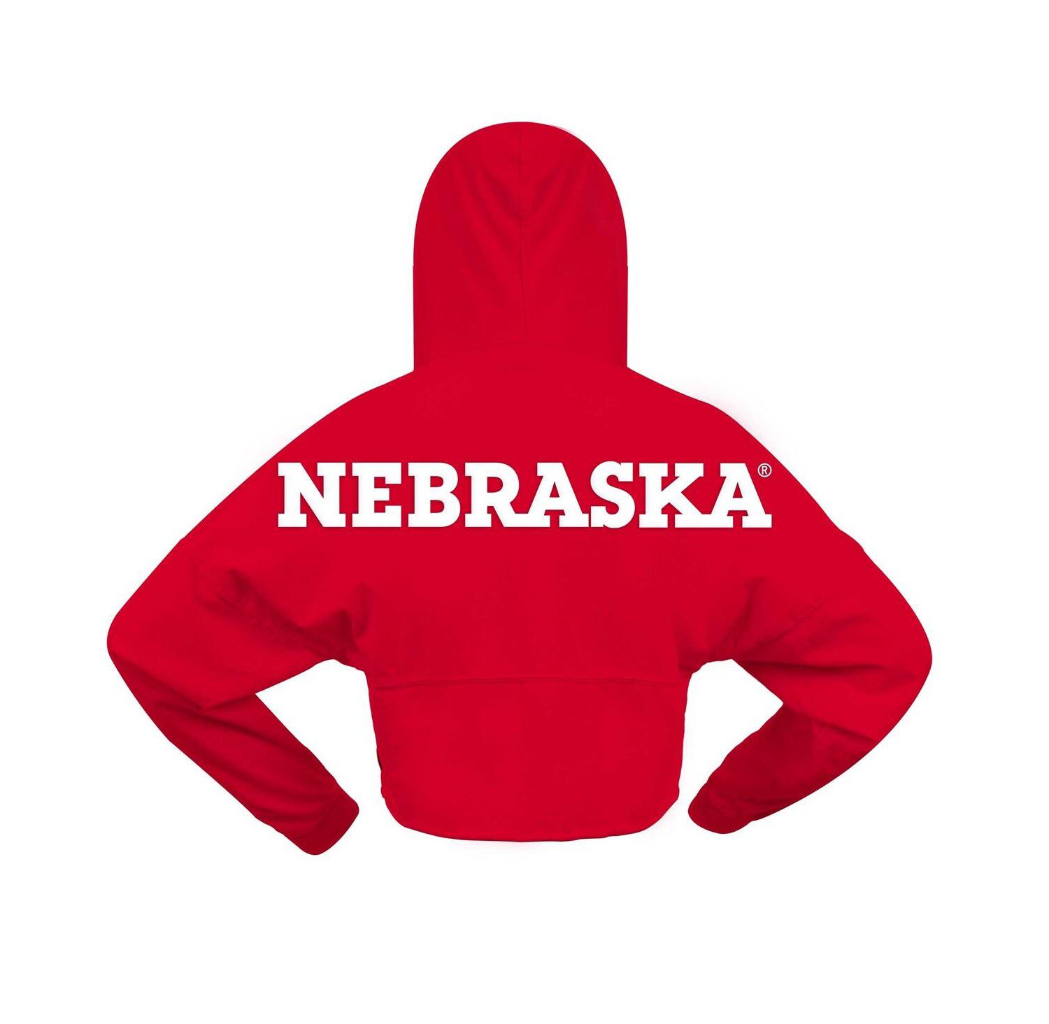 Women's Scarlet Nebraska Huskers Oversized Cropped Pullover Hoodie