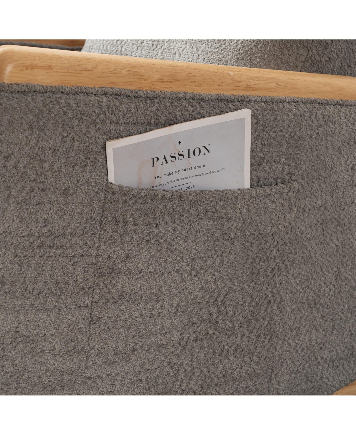 Comfortable Upholstered Rocking Chair with Solid Wood Base