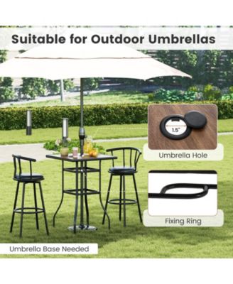 27.5 Inches Patio Bar Table for Garden Backyard Poolside