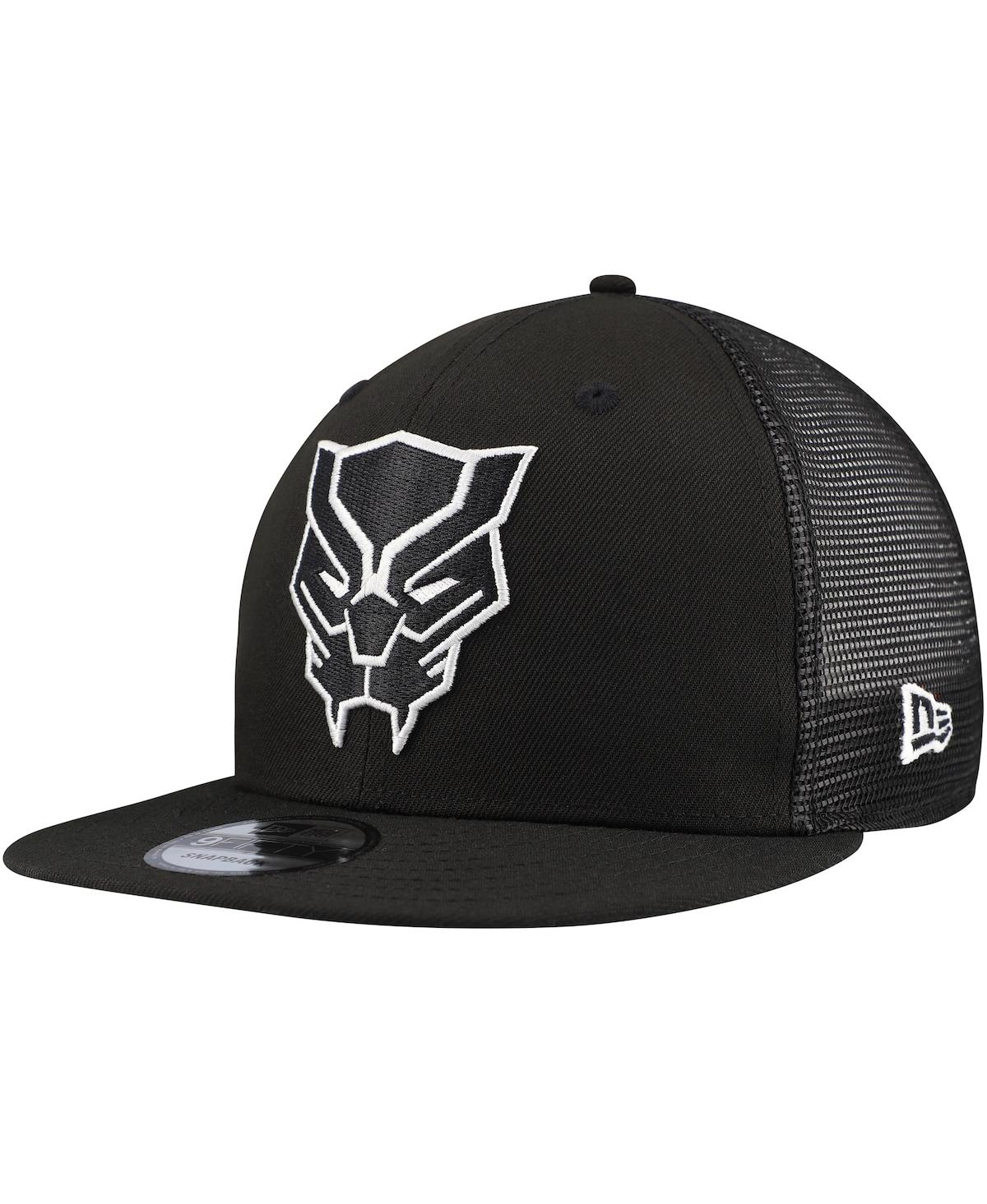 NEW ERA MEN'S BLACK BLACK PANTHER 9FIFTY SNAPBACK TRUCKER HAT 