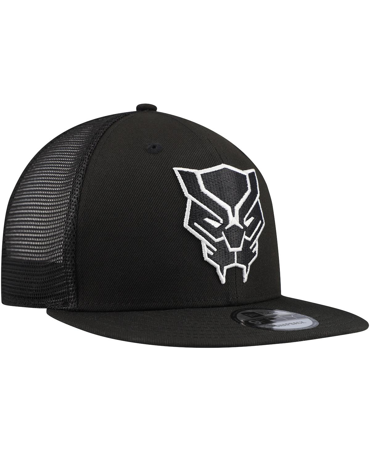 NEW ERA MEN'S BLACK BLACK PANTHER 9FIFTY SNAPBACK TRUCKER HAT 