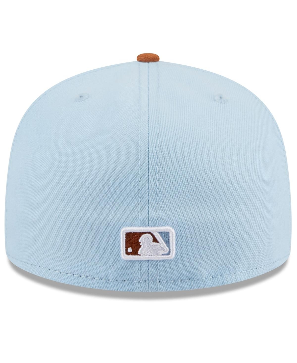 New Era Men's Light Blue/brown Miami Marlins Spring Color Basic Two-tone 59fifty Fitted Hat In Light Blue,brown