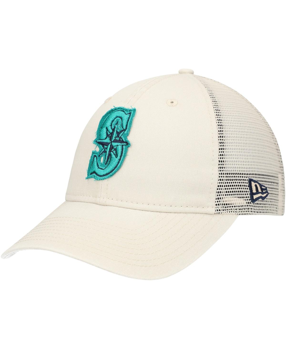 NEW ERA MEN'S STONE SEATTLE MARINERS GAME DAY 9TWENTY ADJUSTABLE TRUCKER HAT 