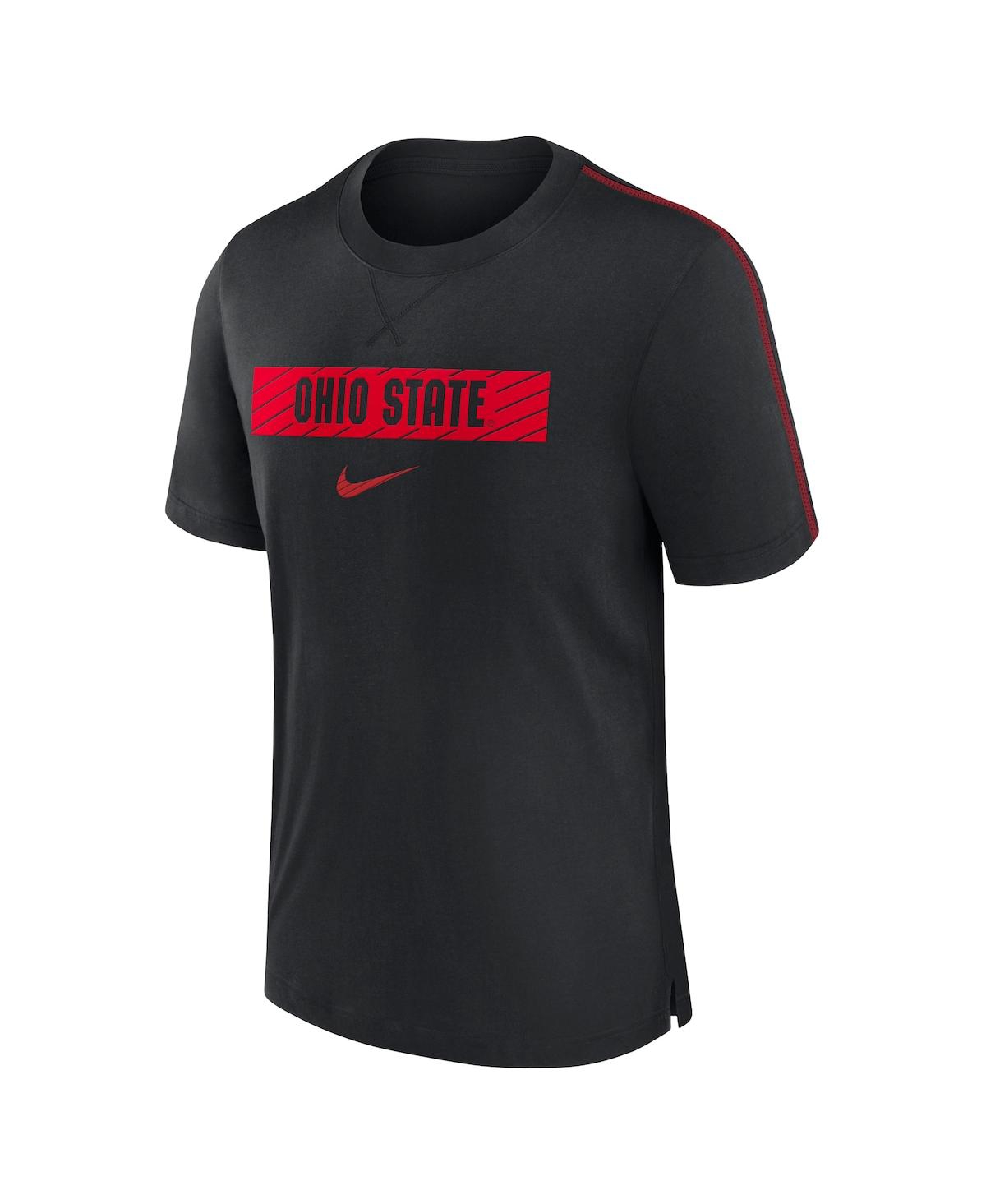 Nike Ohio State Buckeyes Sideline Player  Men's Dri-fit College T-shirt In Black,red